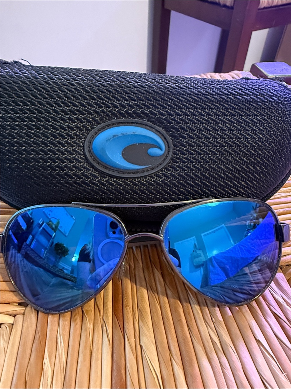 Costa Aviator Sunglasses - Blue Mirrored Lenses